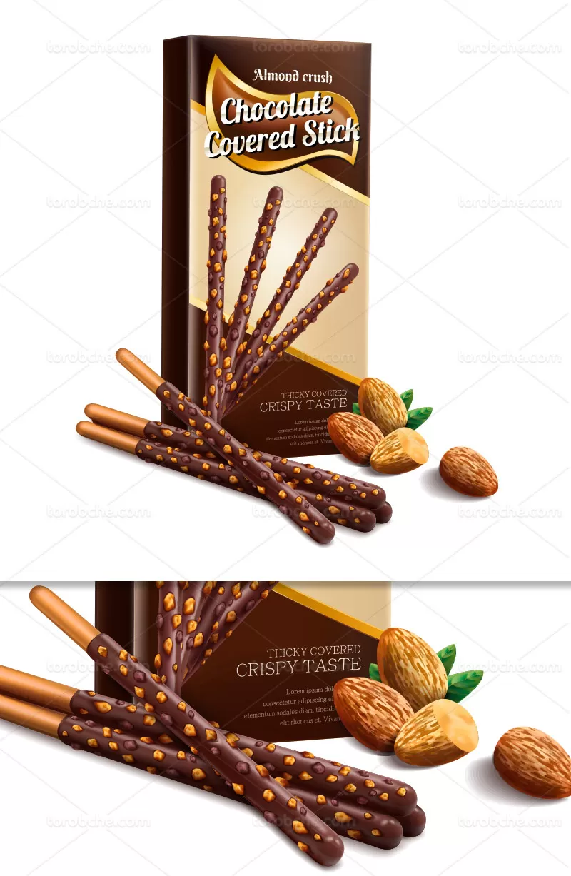 وکتور چوب شور شکلاتی تبلیغاتی