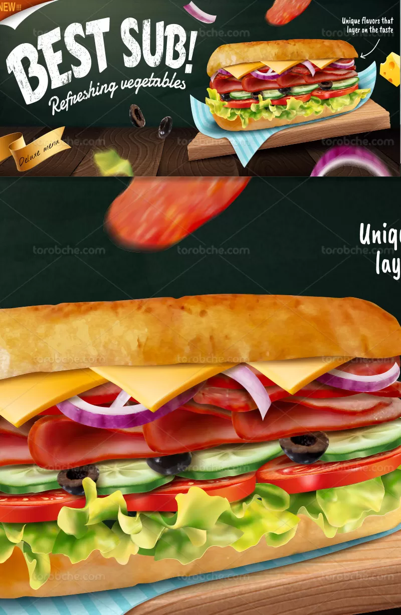 وکتور ساندویچ ژامبون