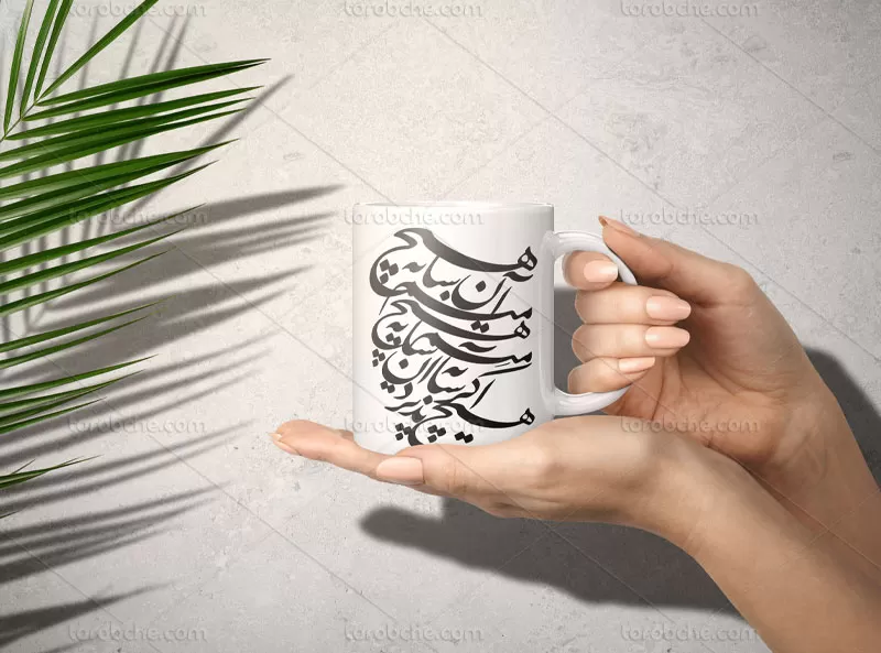 وکتور خوشنویسی هیچ اگر سایه پذیرد