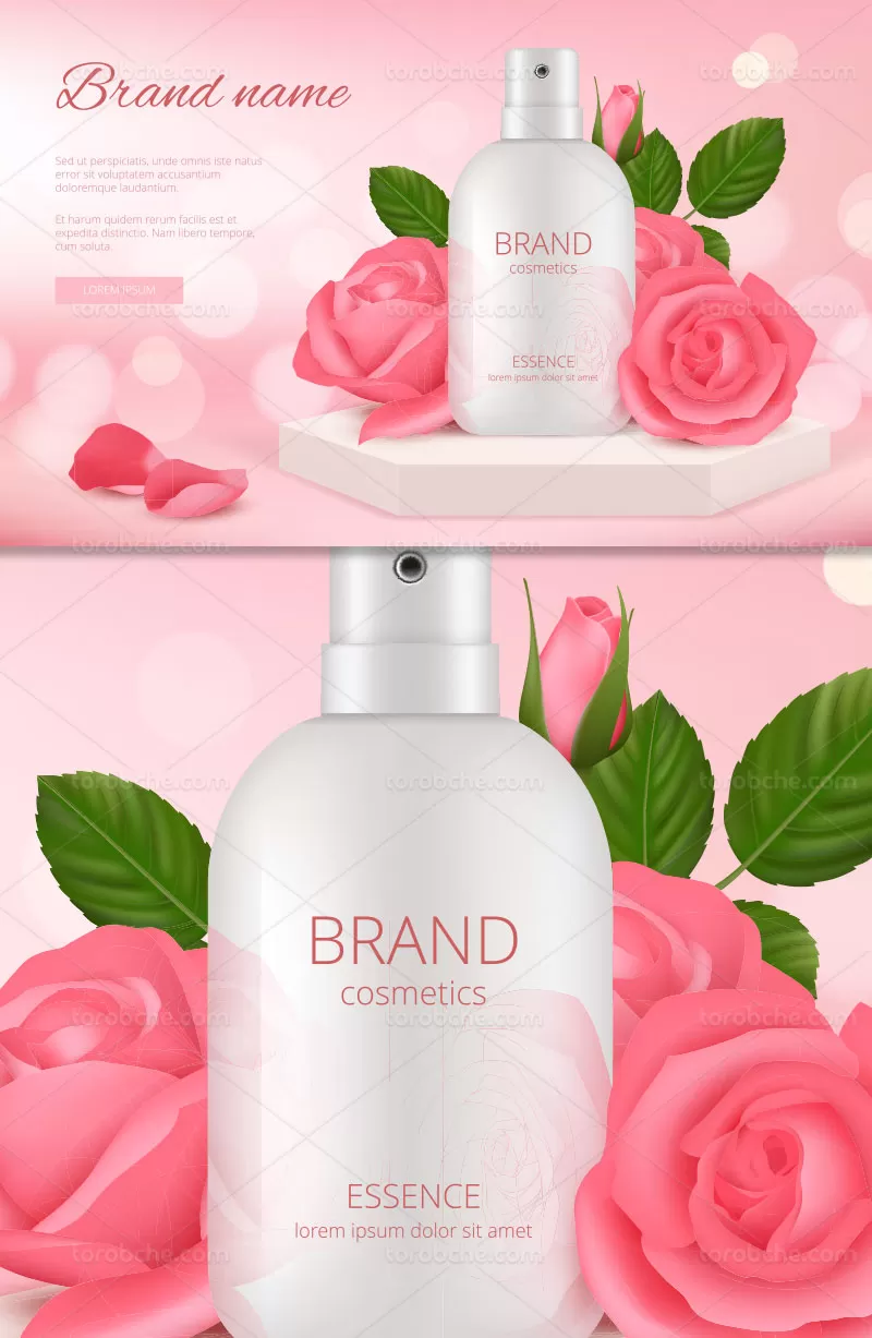 وکتور اسپری آرایشی گل رز