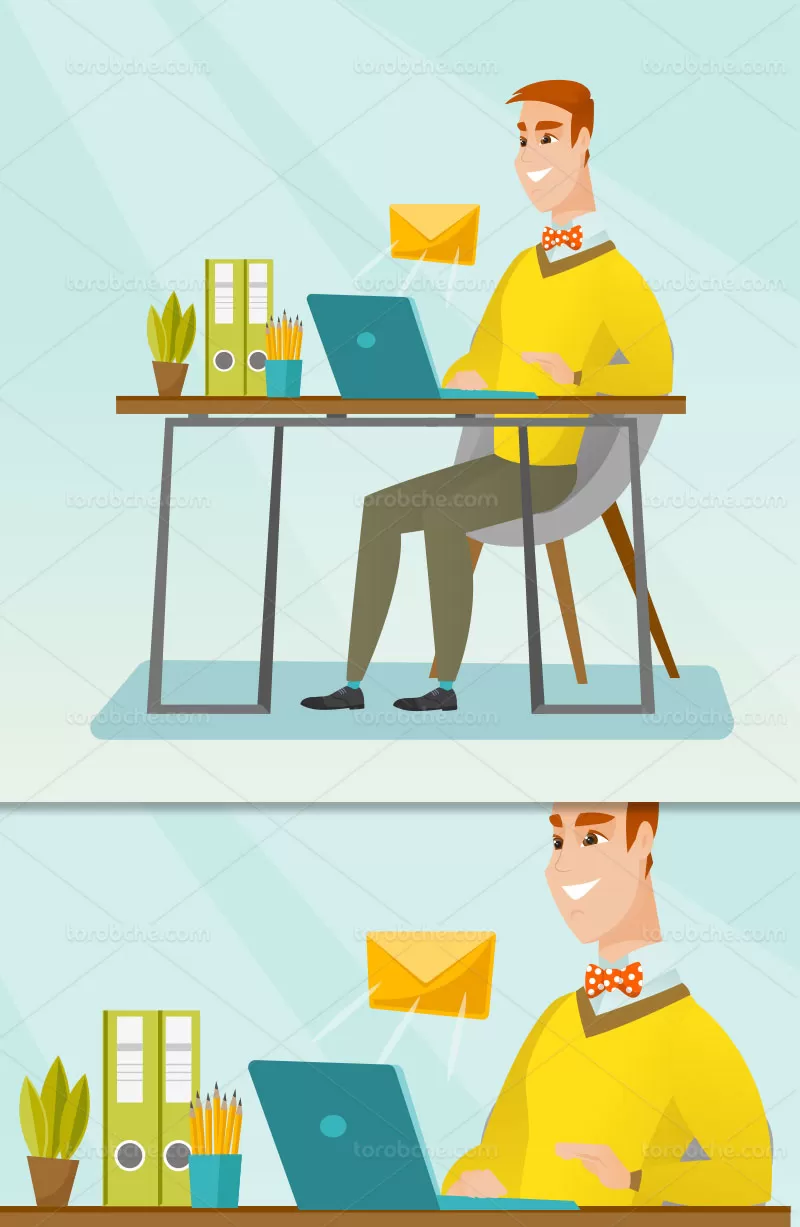 وکتور فلت ارسال ایمیل