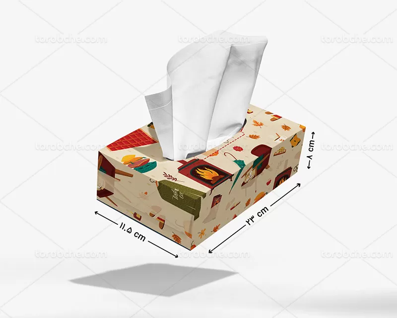 جعبه دستمال کاغذی پاییز رایگان