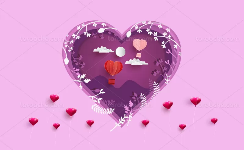 وکتور عاشقانه روز ولنتاین رنگی