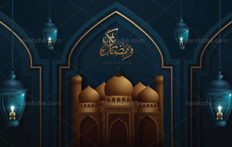 وکتور بک گراند رمضان خلاقانه طلایی