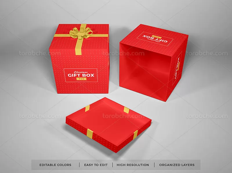 موکاپ جعبه کادو لایه باز