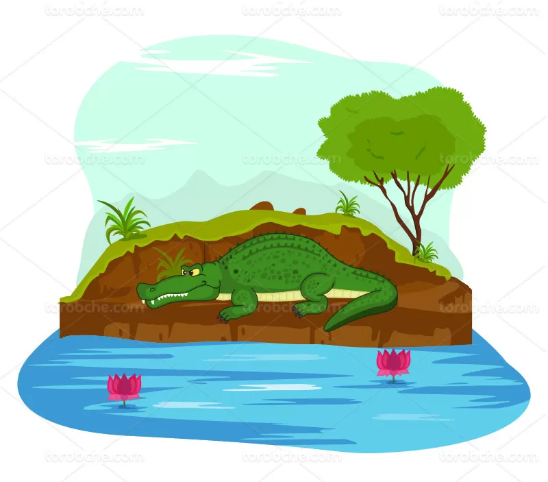 وکتور کاراکتر تمساح با نمک