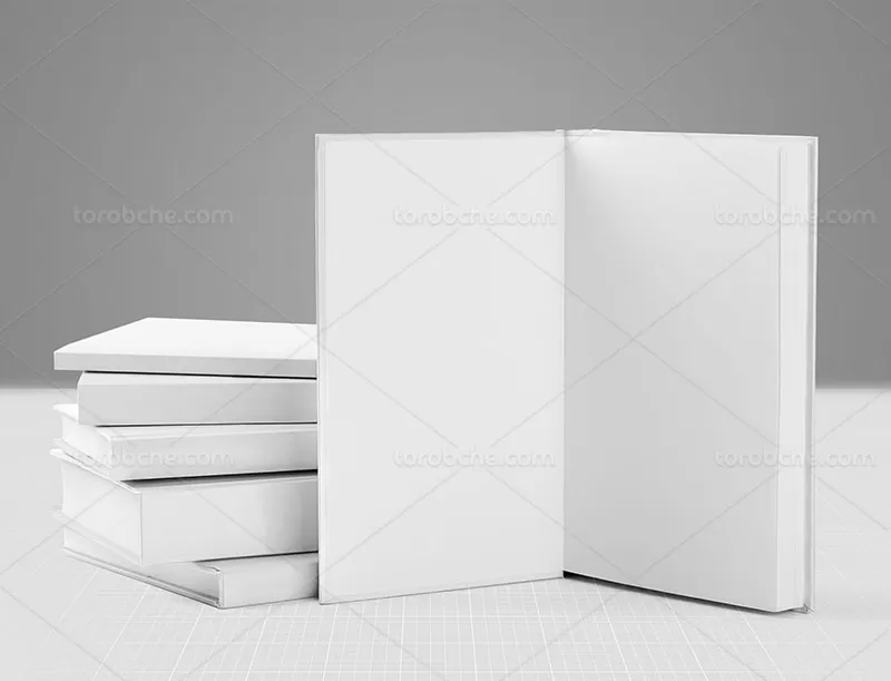 موکاپ لایه باز کتاب از زاویه رو به رو