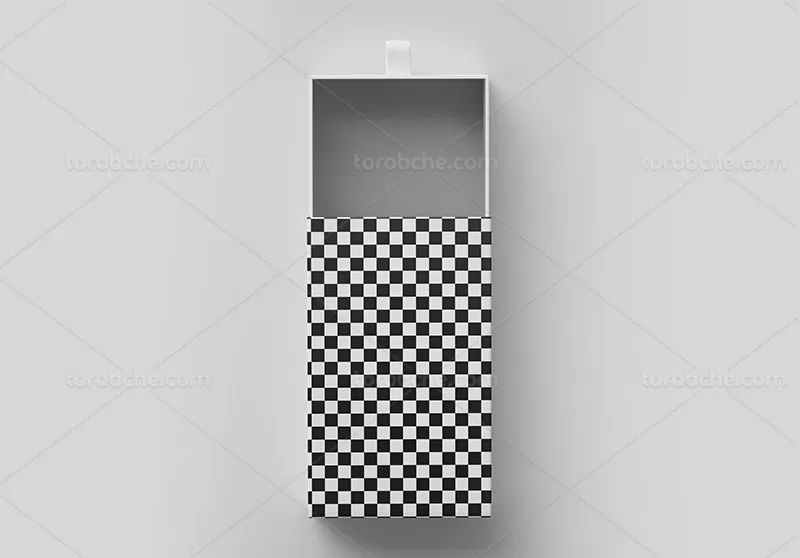 موکاپ لایه باز جعبه از زاویه بالا