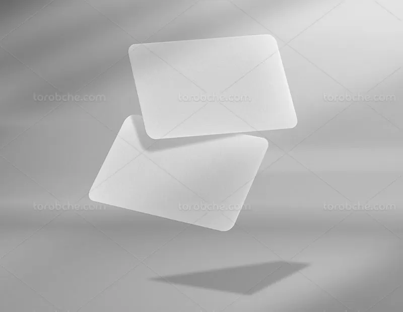 موکاپ کارت ویزیت لایه باز از زاویه رو به رو