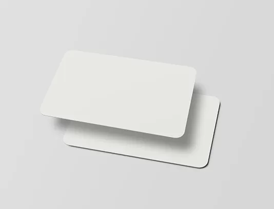 موکاپ کارت ویزیت از زاویه بالا