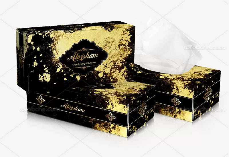 طرح جعبه دستمال کاغذی لوکس