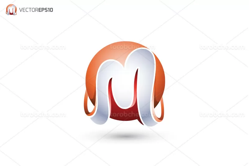 وکتور لوگوی حرف M سه بعدی