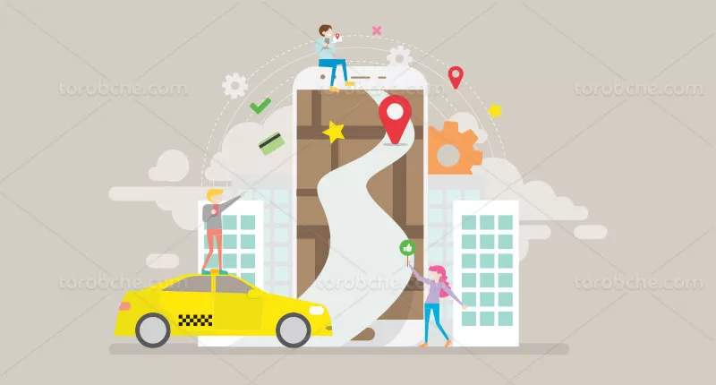 وکتور اپلیکیشن رزرو تاکسی