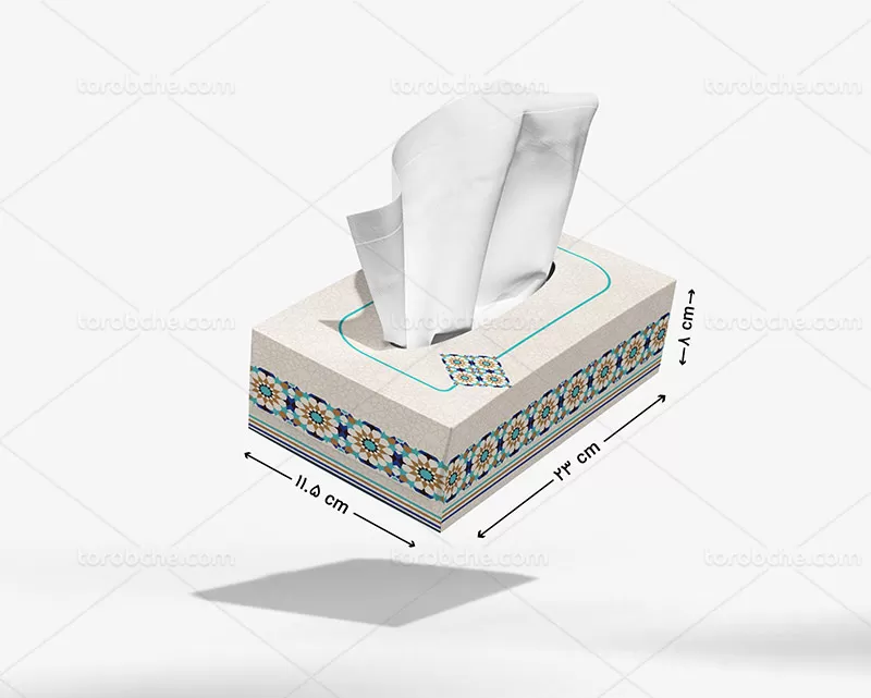 جعبه دستمال کاغذی آبی سنتی