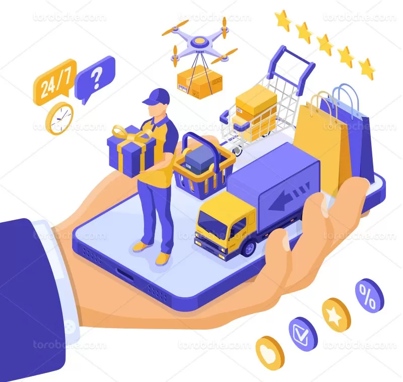 وکتور دلیوری خرید آنلاین با کیفیت