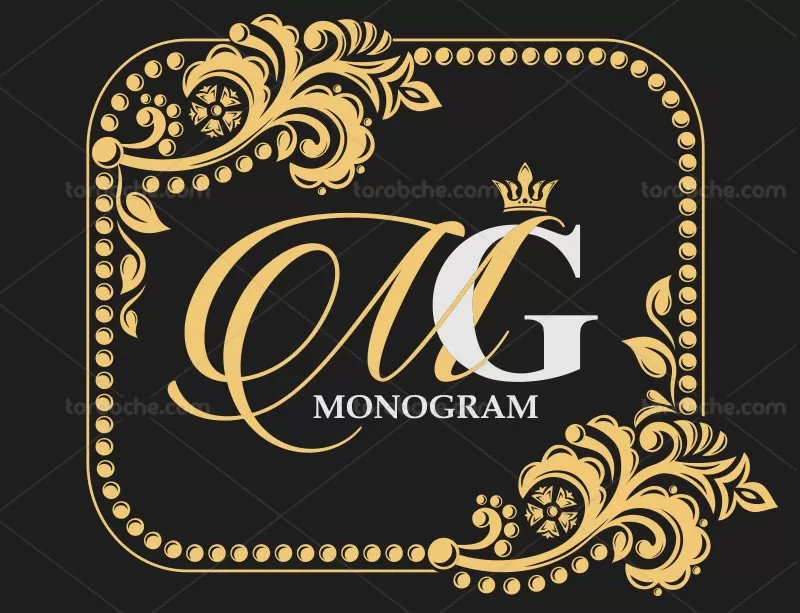 وکتور لوگوی مونوگرام حرف MG