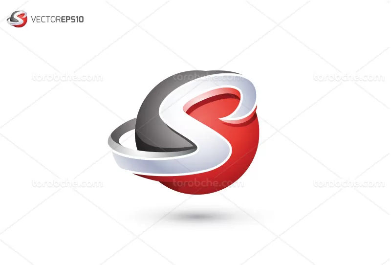 وکتور لوگوی حرف S سه بعدی