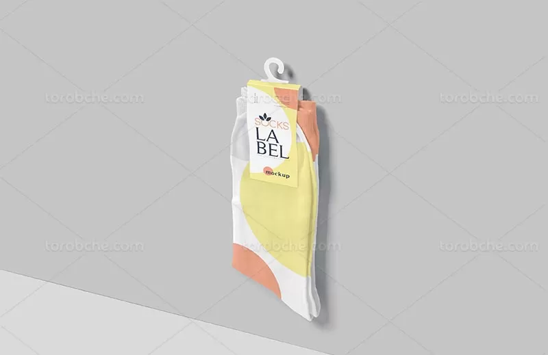 موکاپ لیبل و بدنه جوراب PSD