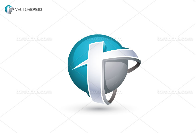 وکتور لوگوی حرف T رنگی - گرافیک با طعم تربچه - طرح لایه باز