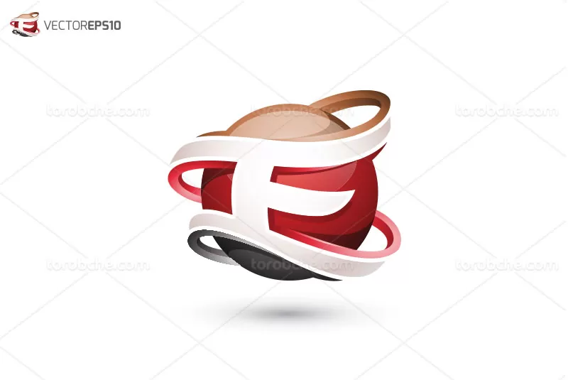 وکتور لوگوی حرف E رنگی