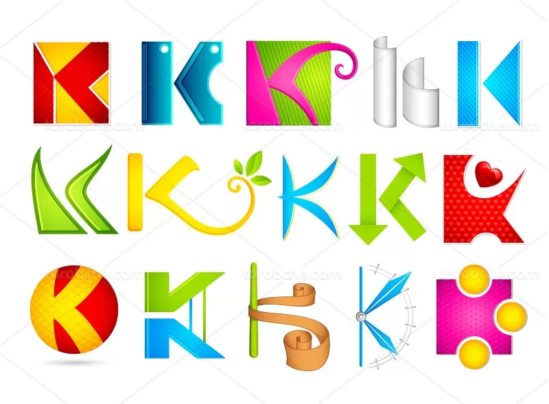 وکتور لوگوی حرف K خلاقانه