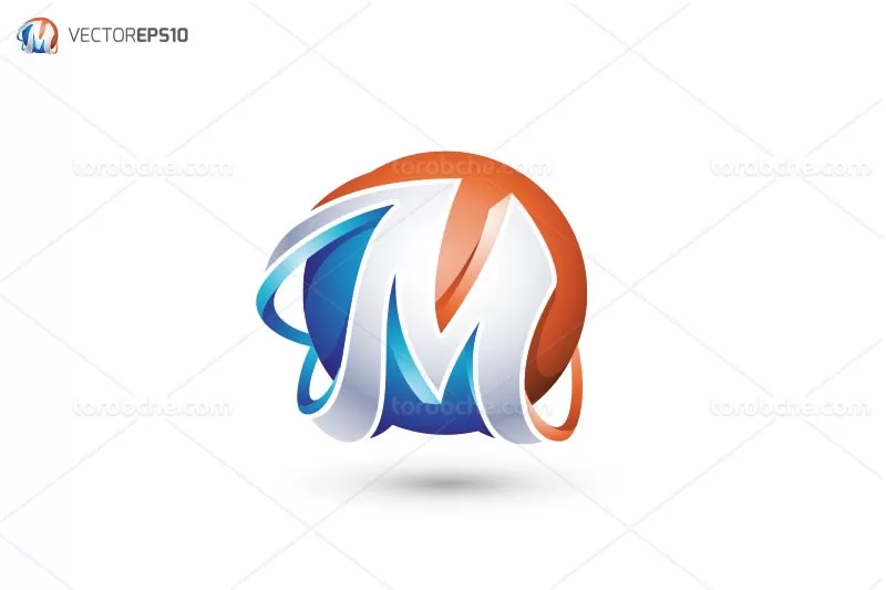 وکتور لوگوی حرف M رنگی خلاقانه