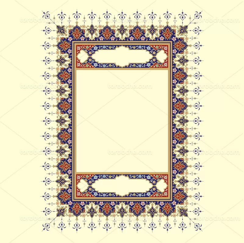 وکتور کادر و حاشیه تذهیب رنگی
