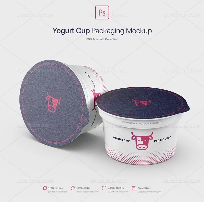 طرح موکاپ بسته بندی ماست