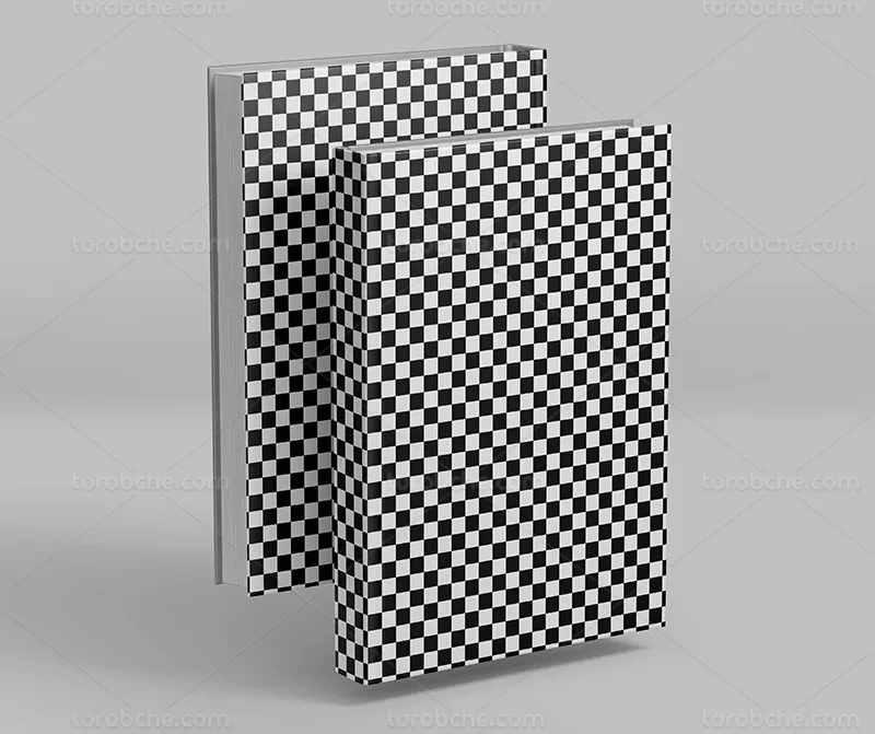 طرح موکاپ جلد کتاب ایستاده