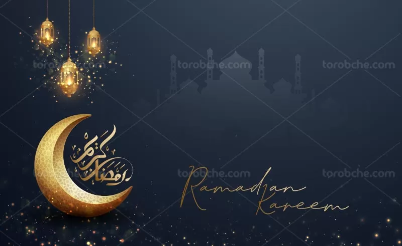 وکتور بک گراند ماه رمضان سورمه ای