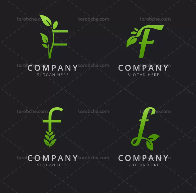 وکتور لوگو حرف F رنگی با کیفیت