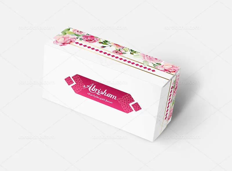 طرح جعبه دستمال کاغذی گلدار