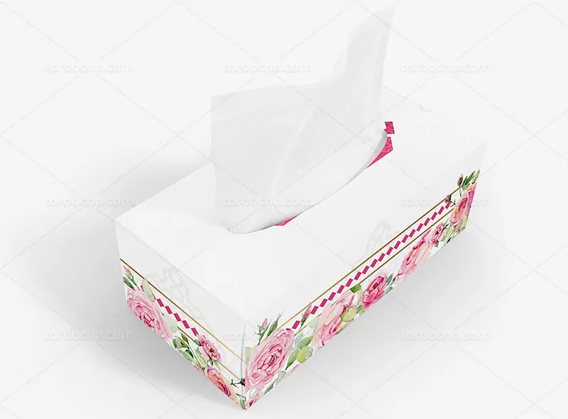 طرح جعبه دستمال کاغذی گلدار