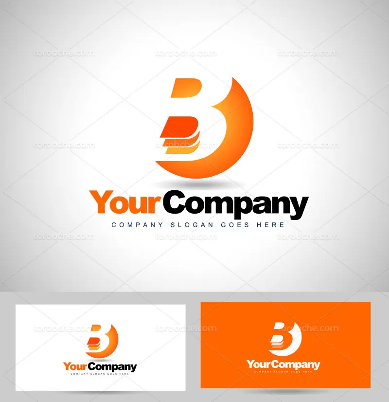 وکتور لوگوی حرف B با کیفیت - گرافیک با طعم تربچه - طرح لایه باز