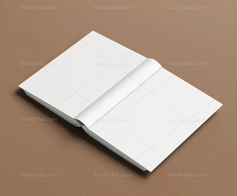طرح موکاپ لایه باز جلد کتاب از زاویه بالا