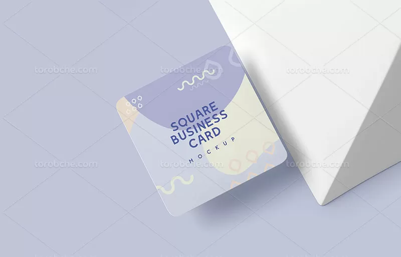 طرح موکاپ لایه باز کارت ویزیت مربع با کیفیت