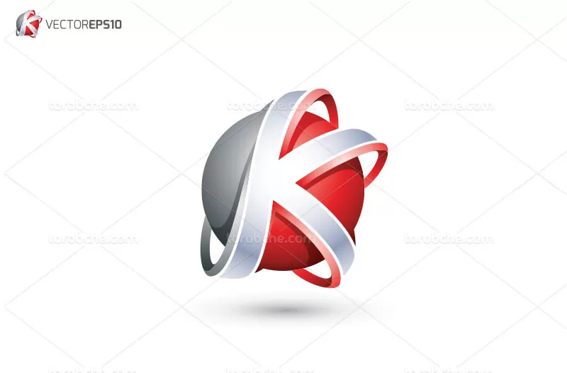 وکتور لوگو حرف K رنگی با کیفیت
