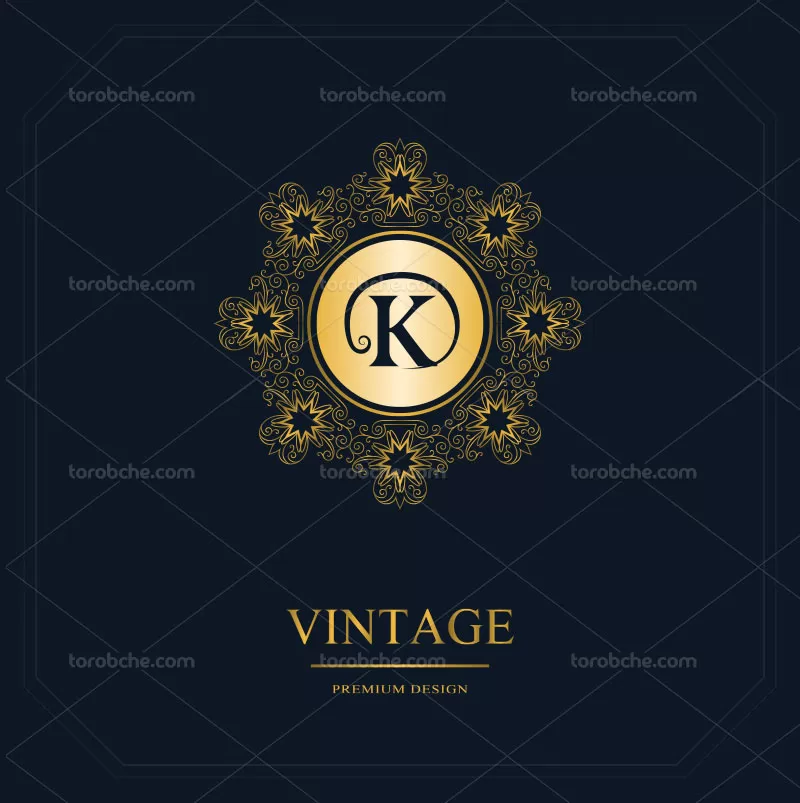 وکتور مونوگرام حرف K با کیفیت