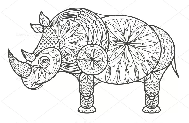 وکتور نقاشی کرگدن