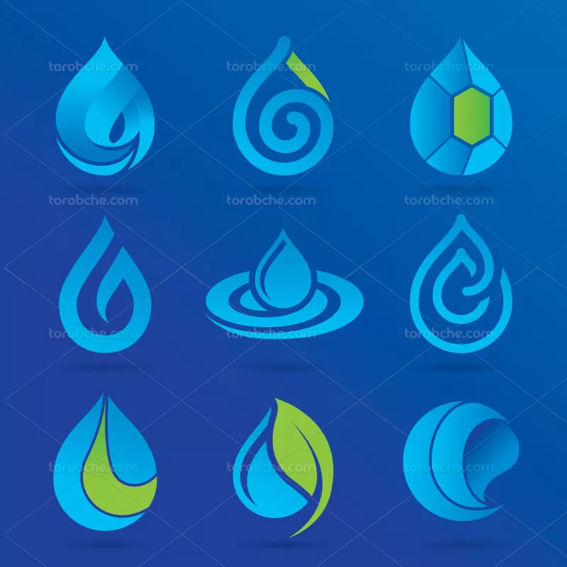 وکتور لوگوی قطره آب با کیفیت بالا