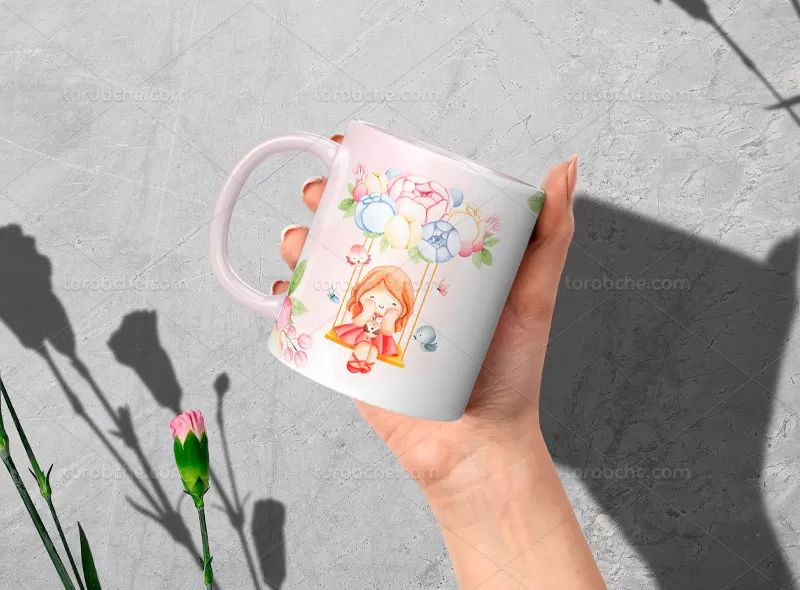 طرح ماگ دخترانه