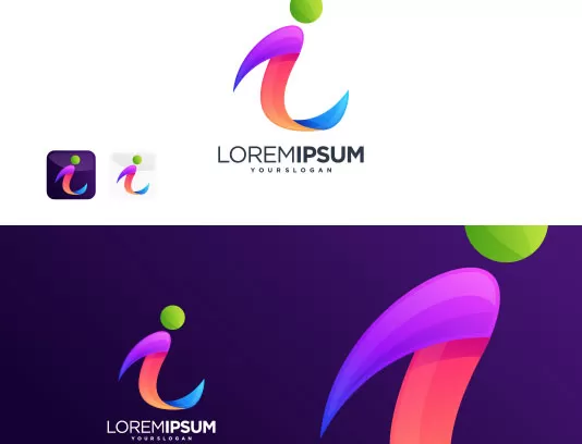 وکتور لوگوی حرف I با کیفیت - گرافیک با طعم تربچه