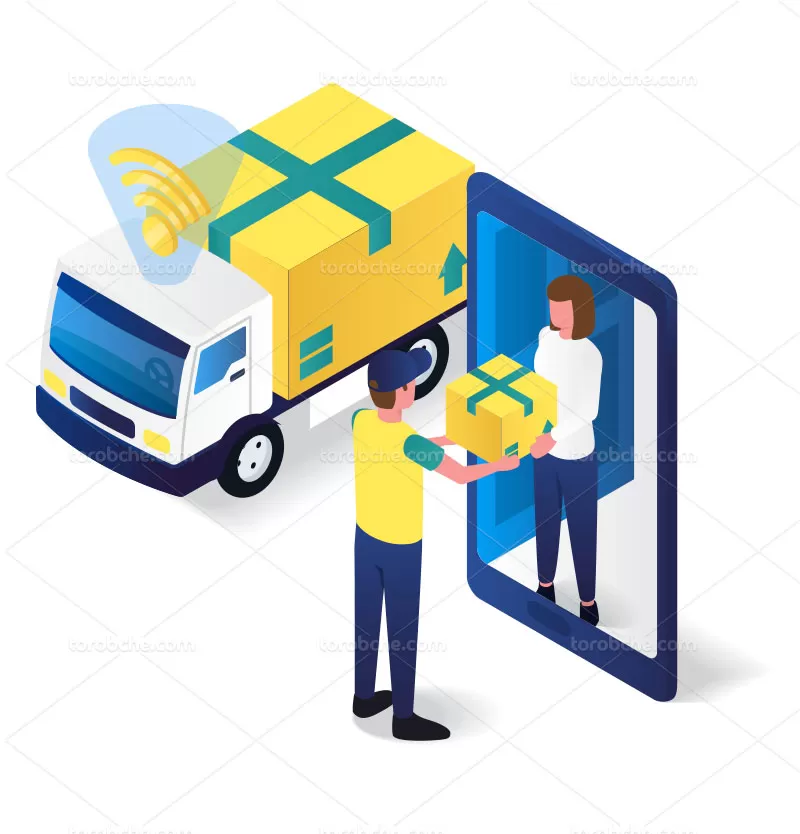 وکتور خرید آنلاین رنگی با کیفیت