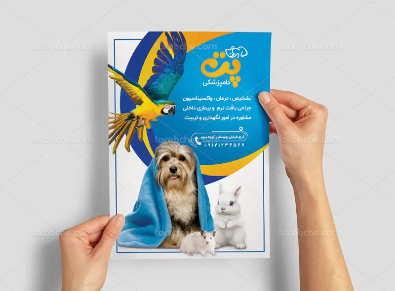 طرح تراکت دامپزشکی لایه باز