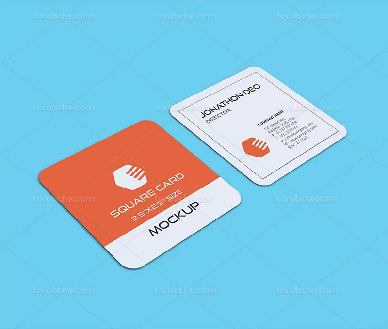 فایل موکاپ کارت ویزیت مربع