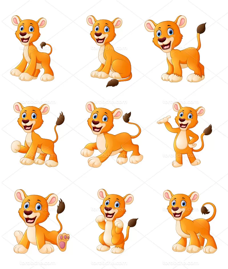 وکتور کارتونی شیر