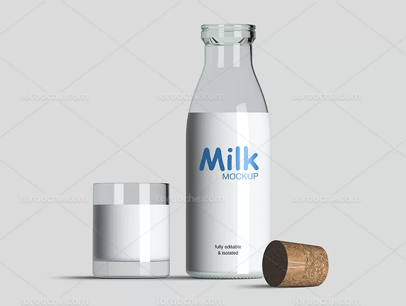 موکاپ لایه باز بطری شیر
