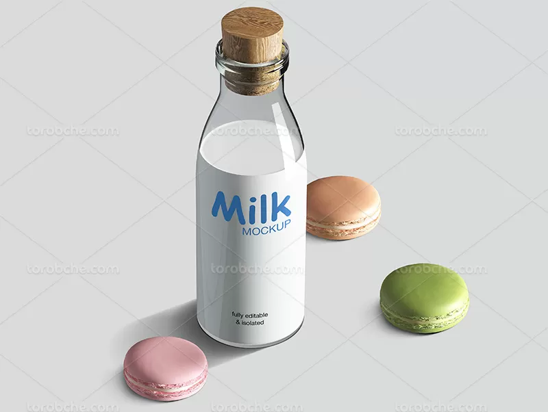 موکاپ بطری شیر لایه باز