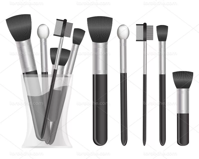 فایل وکتور انواع براش آرایشی