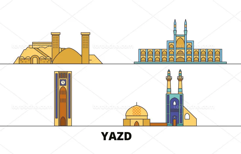 وکتور اماکن تاریخی یزد